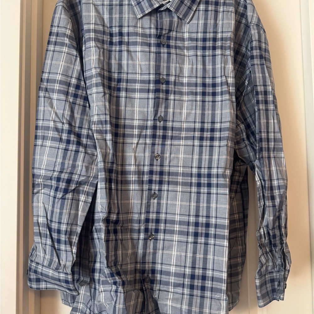 Men's Blue Plaid Shirt